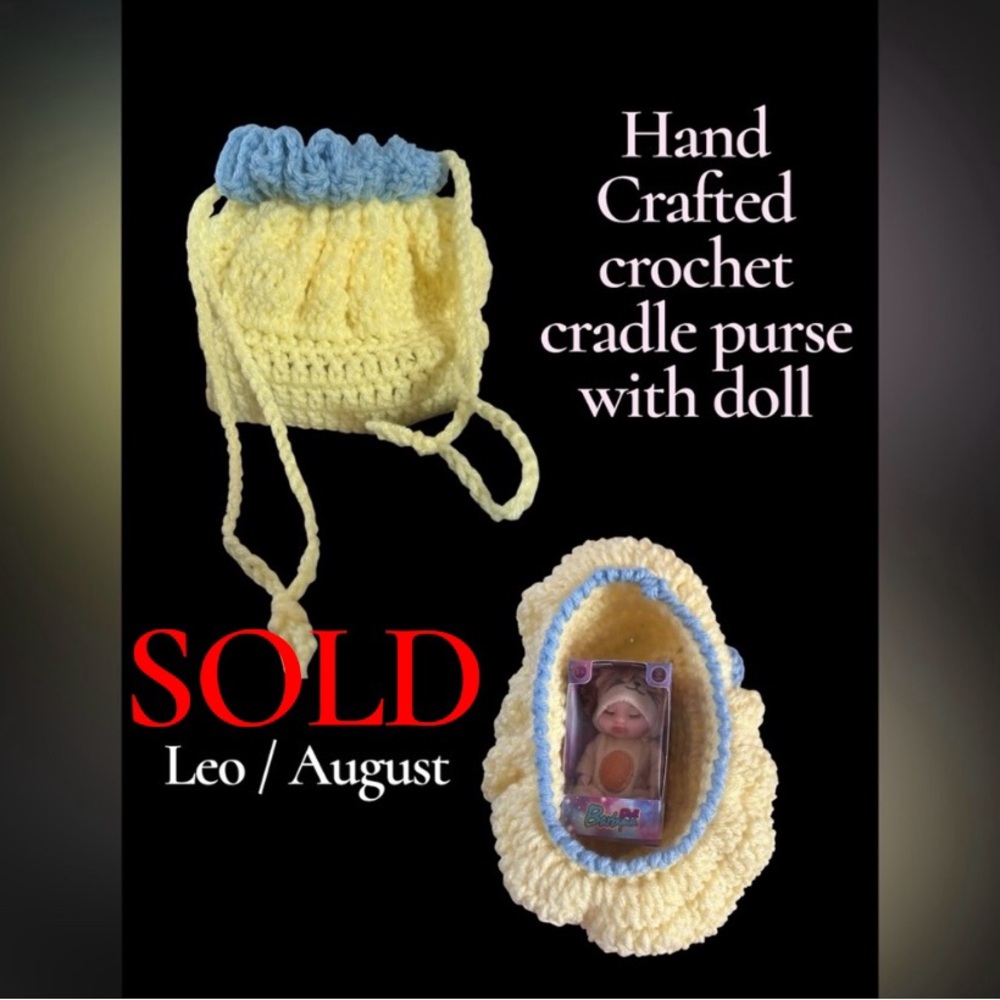 Hand Crafted Baby doll cradle purse with Zodiac Baby Doll - Picture 6 of 9